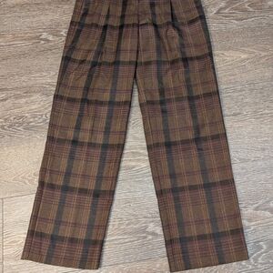 Babaton Brown Plaid Women's Pants